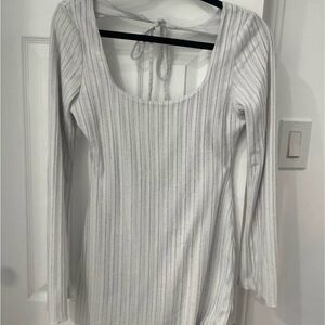 Tiger Mist White Ribbed Mini Dress